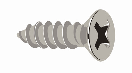 Vector Isolated Illustration of a Screw. Metal screw vectorial image.