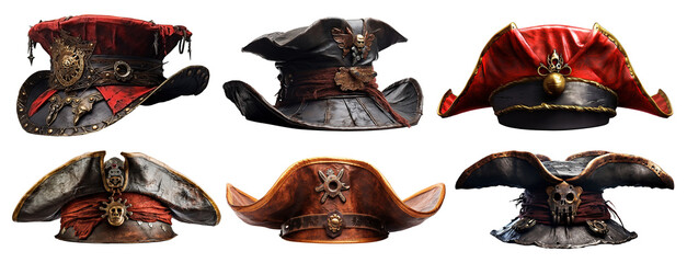 Set of pirate hats, cut out