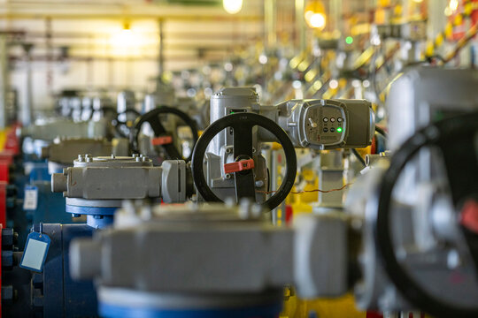 gas valves at a petrochemical plant