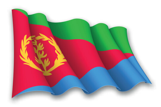 Realistic waving flag of Eritrea
