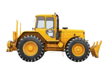 Yellow tractor
isolated on white background