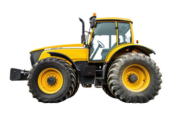 Obraz premium Yellow tractor isolated on white background