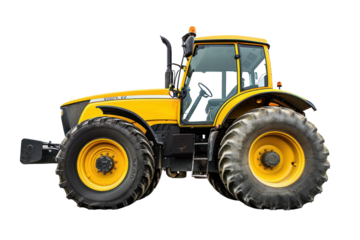 Yellow tractor
isolated on white background