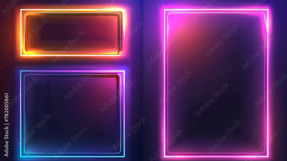 Poster a modern effect template of a square shadow box frame. rectangle page border shade illustration on a