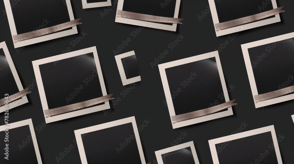 Poster a set of realistic postcard snaps and polaroid memory image collages isolated on transparent backgro
