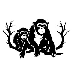 Monkey SVG, Monkey Cricut, Gorilla Svg, Monkey Clip Art, Monkey Png, Monkey Clipart, Gorilla Svg Bundle, Monkey Cut File, Monkey Silhouette, Safari Animals, Woodland Silhouette, African Animals, Line 