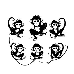 Monkey SVG, Monkey Cricut, Gorilla Svg, Monkey Clip Art, Monkey Png, Monkey Clipart, Gorilla Svg Bundle, Monkey Cut File, Monkey Silhouette, Safari Animals, Woodland Silhouette, African Animals, Line 
