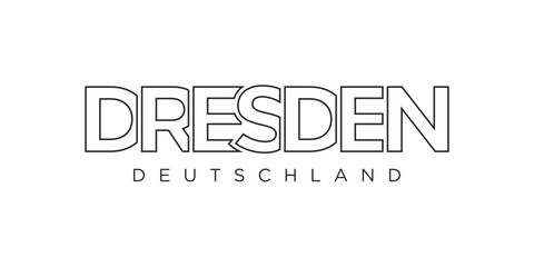 Dresden Deutschland, modern and creative vector illustration design featuring the city of Germany for travel banners, posters, and postcards.