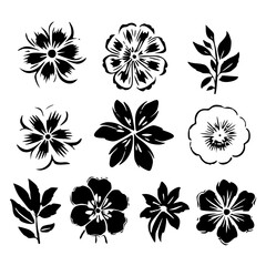 flower, floral, pattern, vector, set, nature, flowers, design, illustration, art, seamless, spring, summer, decoration, plant, ornament, collection, pink, icon, blossom, leaf, color, daisy, element, s