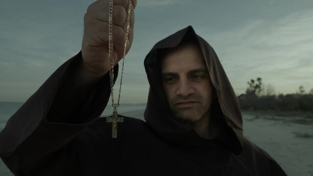 The Religious Spirit Of The Holy With Crucifix In His Hand