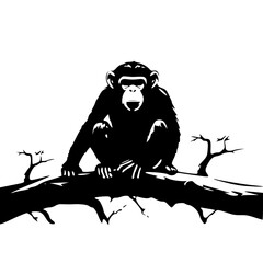 Fototapeta premium Monkey SVG, Monkey Cricut, Gorilla Svg, Monkey Clip Art, Monkey Png, Monkey Clipart, Gorilla Svg Bundle, Monkey Cut File, Monkey Silhouette, Safari Animals, Woodland Silhouette, African Animals, Line 