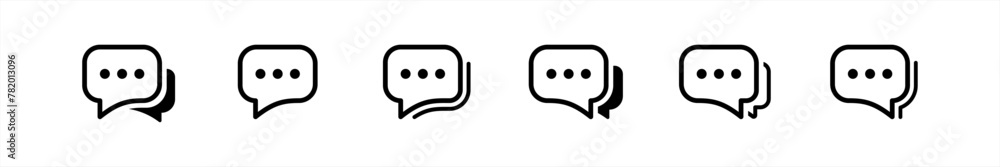 Poster text message icon set in line style. chat message symbol, chat speech bubble, social media message s