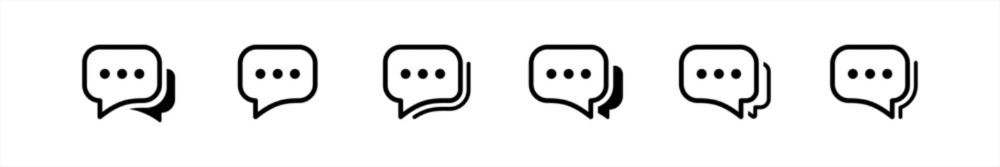 Text Message icon set in line style. Chat message symbol, Chat speech bubble, Social media message sign. Vector illustration