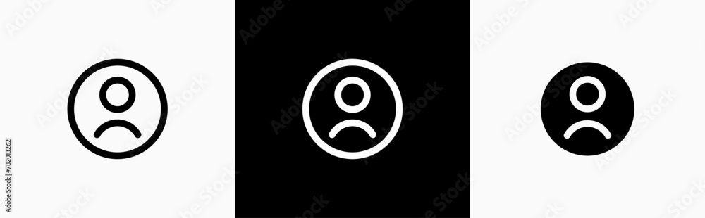 Poster user profile icon in line style. login or access authentication symbol. person, social media user im