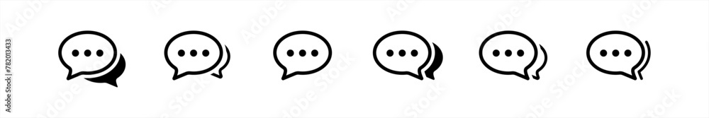 Aufkleber text message icon set in line style. chat message symbol, chat speech bubble, social media message s
