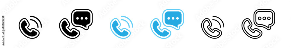 Poster phone icon set. chat message symbol. telephone with language translate sign. communication with auto