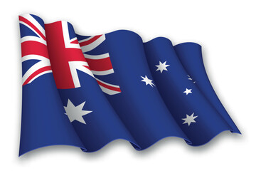 Realistic waving flag of Australia