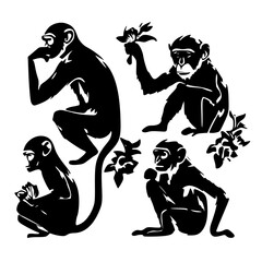 Monkey SVG, Monkey Cricut, Gorilla Svg, Monkey Clip Art, Monkey Png, Monkey Clipart, Gorilla Svg Bundle, Monkey Cut File, Monkey Silhouette, Safari Animals, Woodland Silhouette, African Animals, Line 