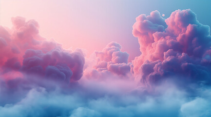 abstract cloud in pink and blue colors, in white box frame, on light background 2