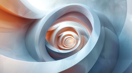 Abstract Architectural Elements: A 3D vector illustration of a spiral staircase, twisted