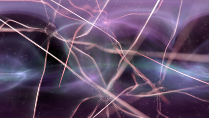 3d neuron cells in the artistic brain copy space illustration background. - 782015085