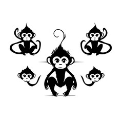 Monkey SVG, Monkey Cricut, Gorilla Svg, Monkey Clip Art, Monkey Png, Monkey Clipart, Gorilla Svg Bundle, Monkey Cut File, Monkey Silhouette, Safari Animals, Woodland Silhouette, African Animals, Line 