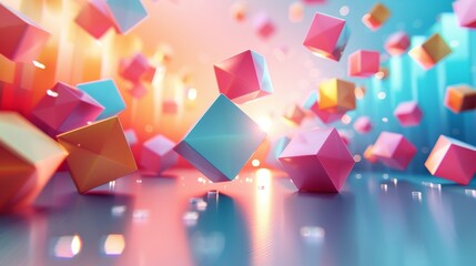 Abstract Geometric Backgrounds: A 3D vector illustration of a futuristic abstract background