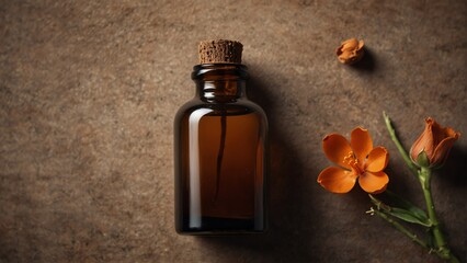 clove background with aroma therapy massage essential oil bottle from Generative AI