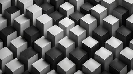 Geometric Textures: A 3D vector illustration of a cube pattern repeating in a seamless texture