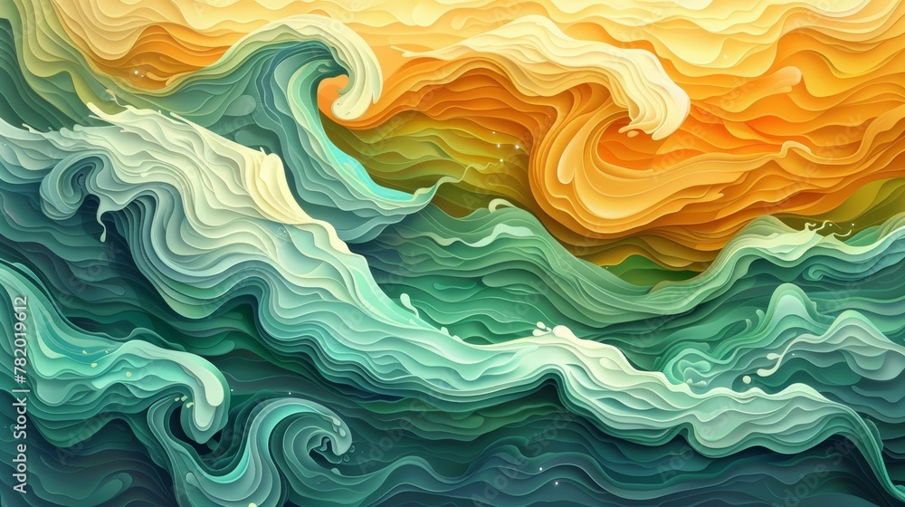 Poster nature patterns: a vector illustration of patterns in waves