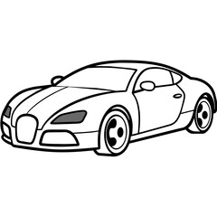 car colouring page white background -Vector illustration