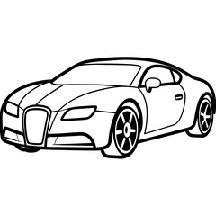 car colouring page white background -Vector illustration