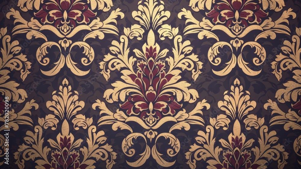 Aufkleber textile patterns: a vector illustration of a damask pattern on textile