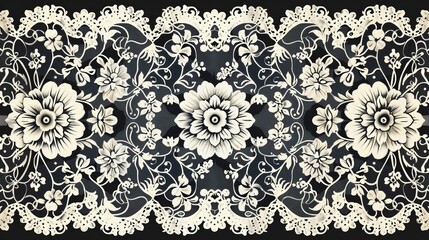 Vintage Patterns: A vector illustration of a Victorian lace pattern