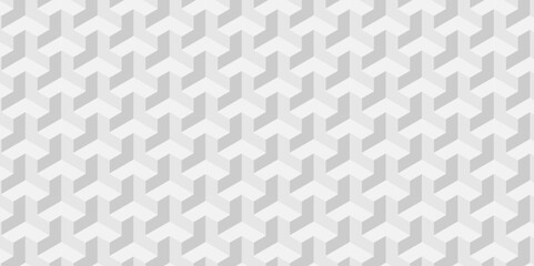 Vector minimal white cube geometric seamless background. Seamless blockchain technology pattern. Vector illustration pattern with blocks. Abstract geometric design print of cubes pattern.