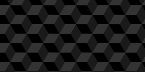 Vector minimal Black cube geometric seamless background. Seamless blockchain technology pattern. Vector illustration pattern with blocks. Abstract geometric design print of cubes pattern.