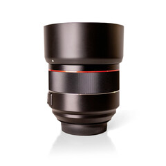 Professional photographic lens as a telephoto lens, with transparent background and shadow