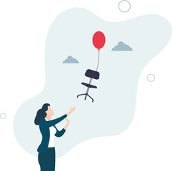 Candidate grabbing vacancy chair, HR recruitment concept,flat vector illustration.