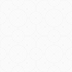 Seamless trendy pattern of circles and arcs, geometric white shapes for textiles and wallpaper. Festive Christmas pattern on a gray background. - 782025834