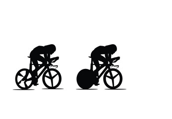 racing bicycle Black silhouette vector