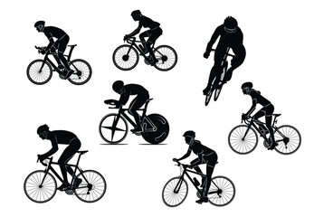 Men's cycling clothing Simple black silhouette vector