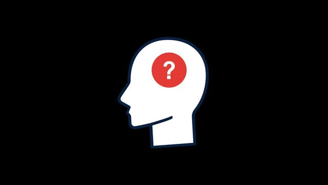 Mind question mark Animation Transparent background 
