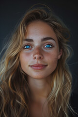 Naklejka premium Young woman caucasian close up portrait
