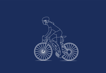 Cycling for health Simple line vector