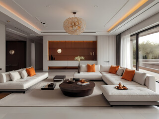 Fototapeta na wymiar Villa, living room, modern