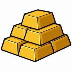 gold bars isolated on white