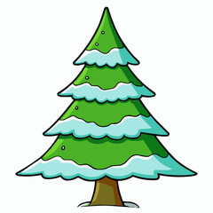 cedar tree isolated on white