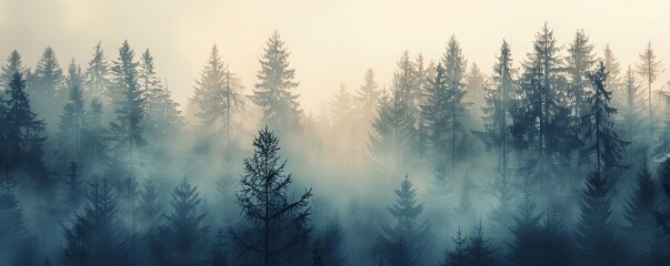 Abstract background showcasing the subtle beauty of a pine forest, rendered in muted tones. - obrazy, fototapety, plakaty