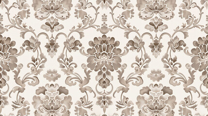 Obraz premium A seamless pattern of vintage floral wallpaper with intricate designs and muted colors. Generative AI.