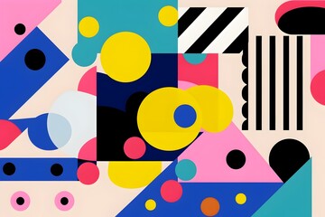 Captivating Geometric Abstraction with Vibrant Colorful Shapes and Patterns